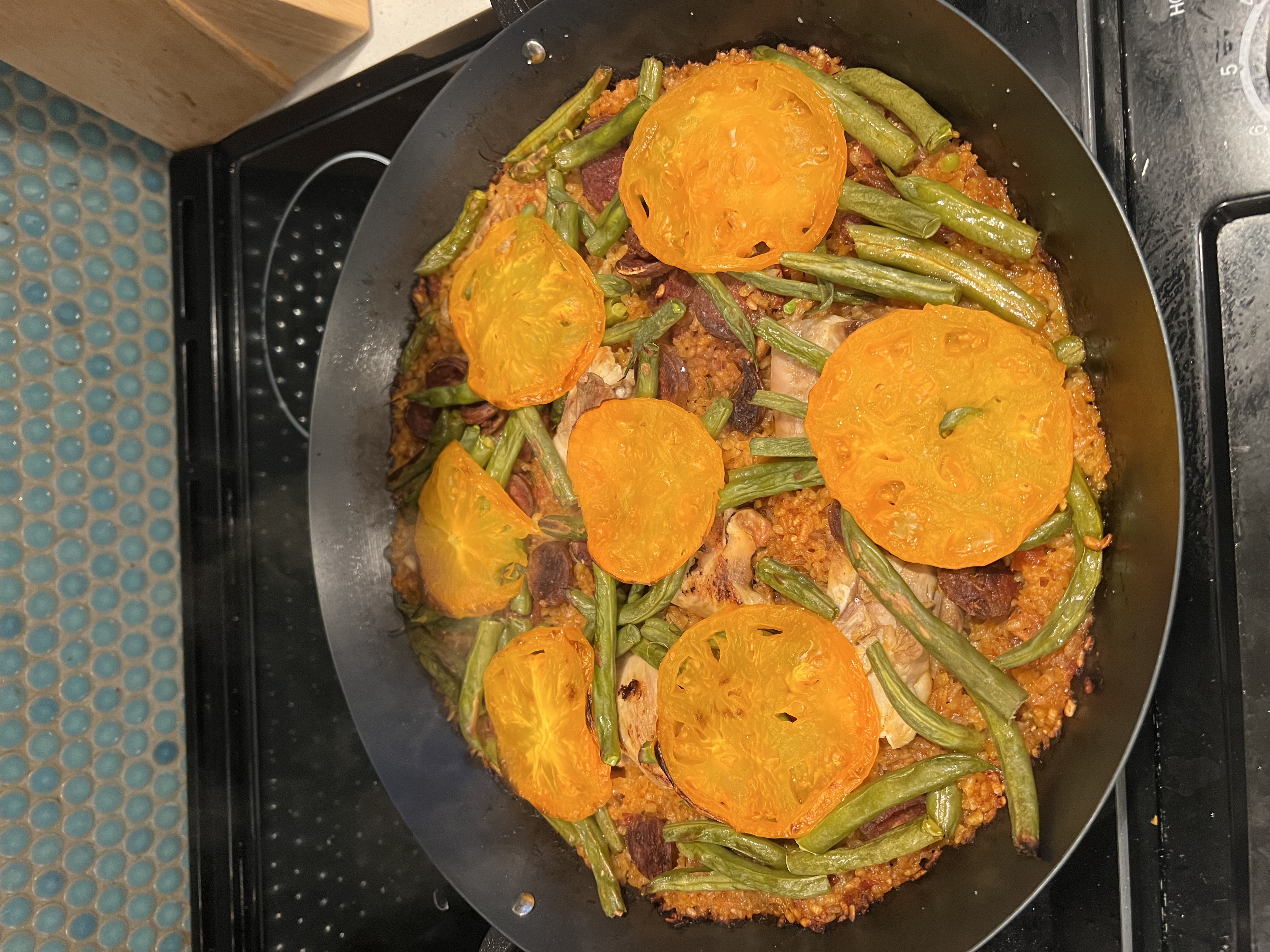 Photo of Paella with Chicken, Vegetables, and Homemade Sofrito